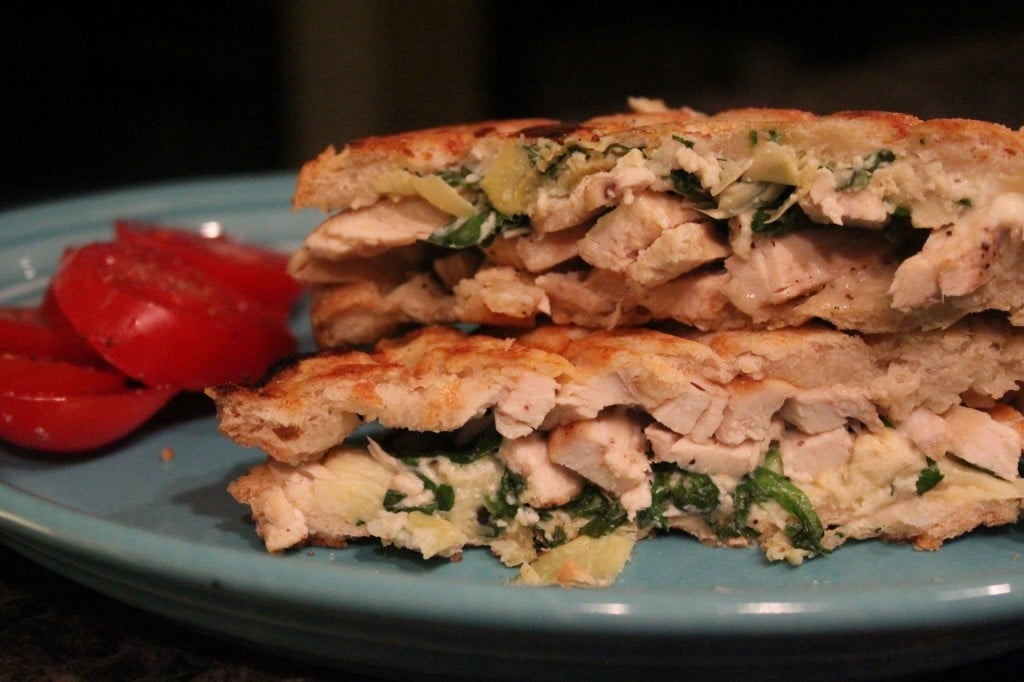 Chicken Spinach and Artichoke Paninis | No Thanks to Cake