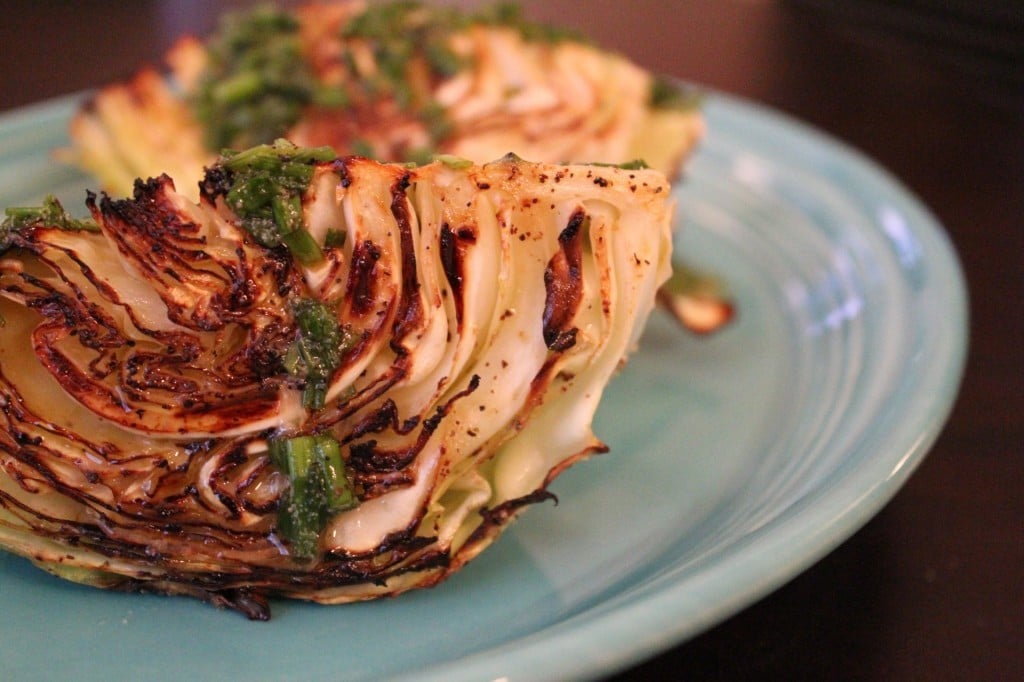 Roasted Cabbage with Chive-Mustard Vinaigrette | No Thanks to Cake
