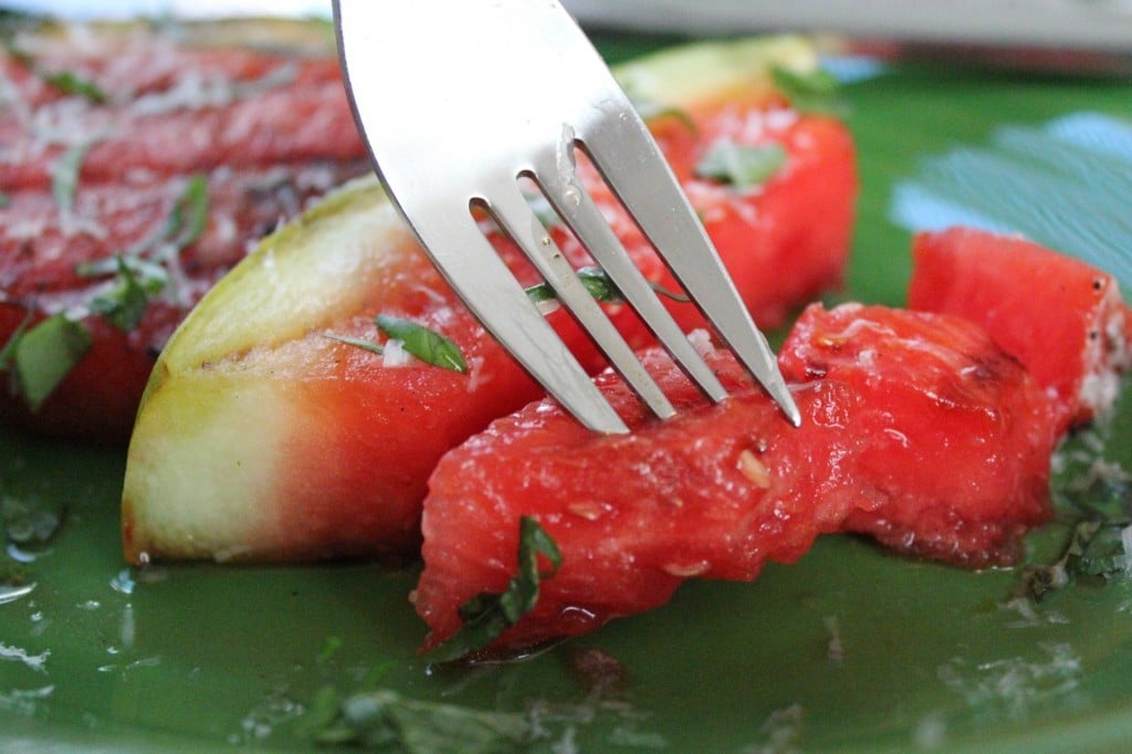 Grilled Watermelon with Fresh Herbs and Parmesan | No Thanks to Cake