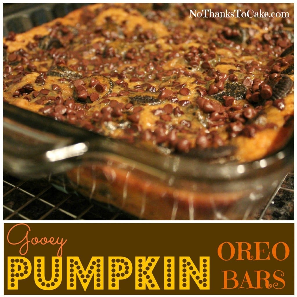 Gooey Pumpkin Oreo Bars | No Thanks to Cake