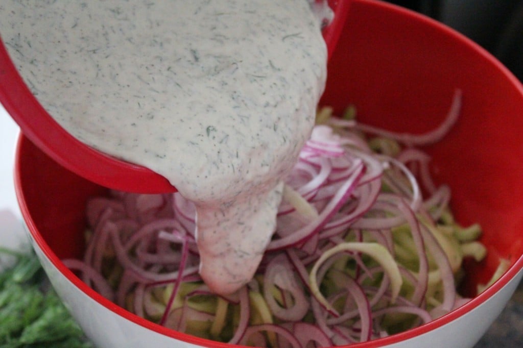 Spiralized Tzaziki Cucumber Salad | No Thanks to Cake