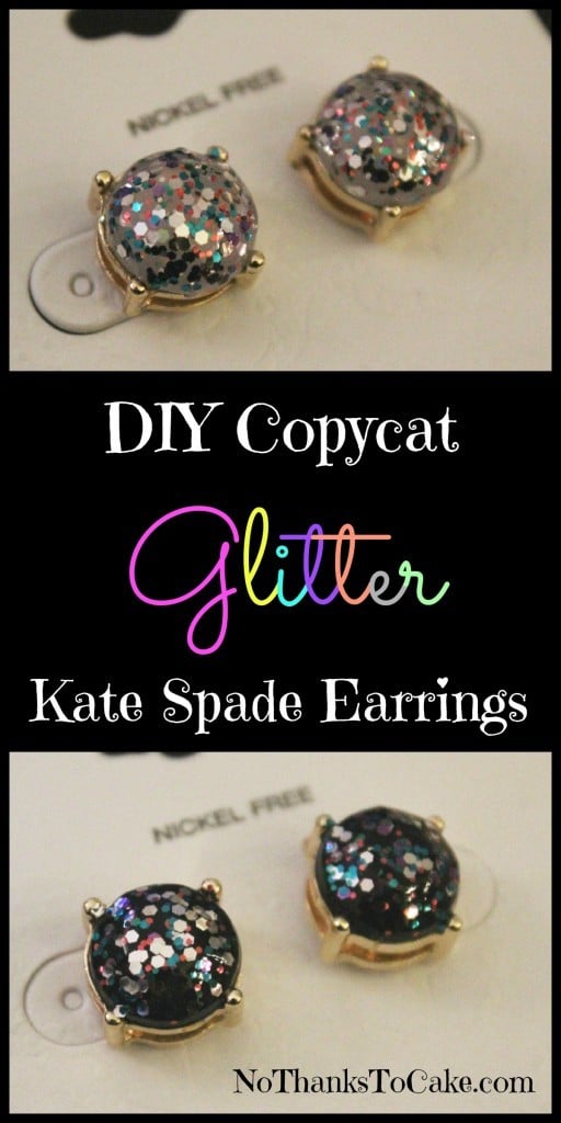DIY Copycat Glitter Kate Spade Earrings | No Thanks to Cake