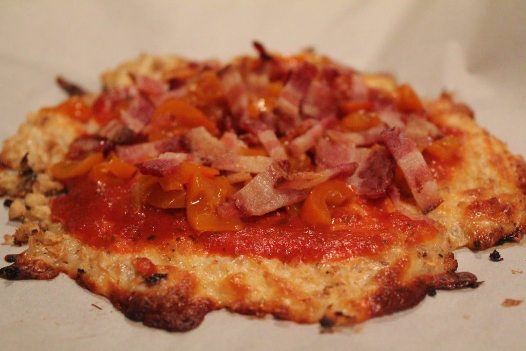 Bacon and Peppadew Pepper Cauliflower Pizza | No Thanks to Cake