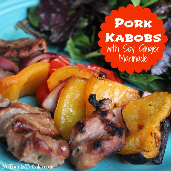 Pork Kabobs with Soy Ginger Marinade | No Thanks to Cake