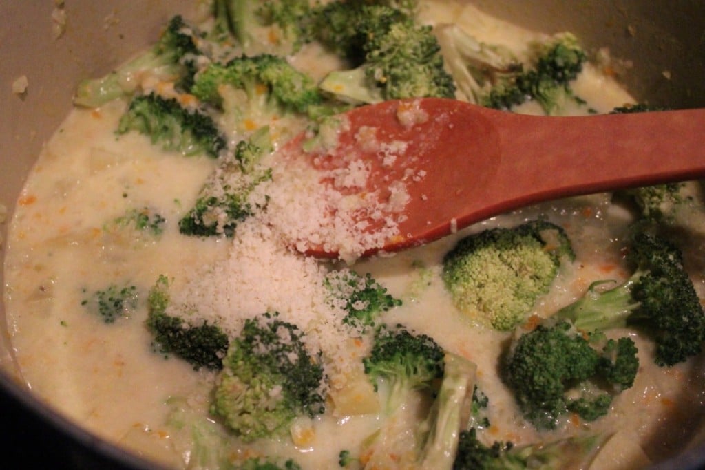 Skinny Broccoli Cheese Potato Soup | No Thanks to Cake