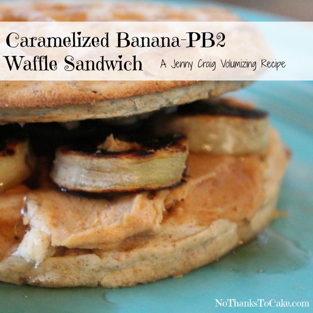 Caramelized Banana-PB2 Waffle Sandwich | No Thanks to Cake
