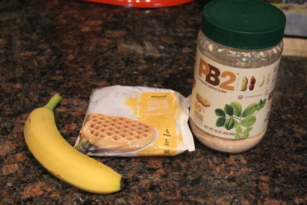 Caramelized Banana-PB2 Waffle Sandwich | No Thanks to Cake