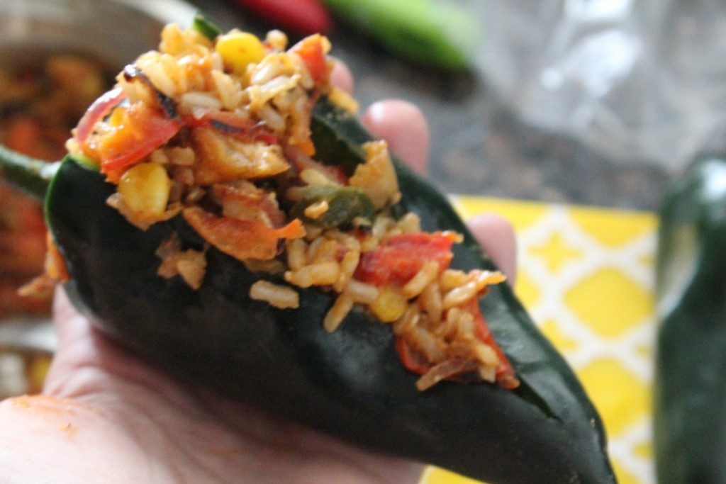 Jenny Craig Queso-Topped Stuffed Poblano Peppers | No Thanks to Cake