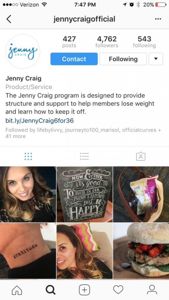 Jenny Craig Instagram Takeover | No Thanks to Cake