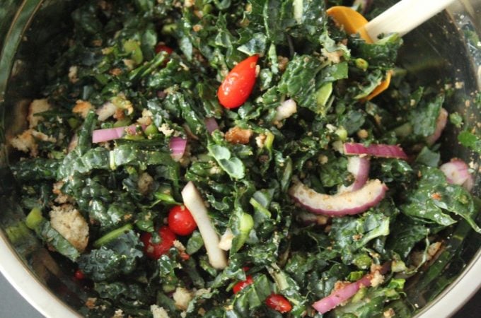 Jenny Craig Recipe Creation: Lemon-Balsamic Kale Salad with Grilled Chicken